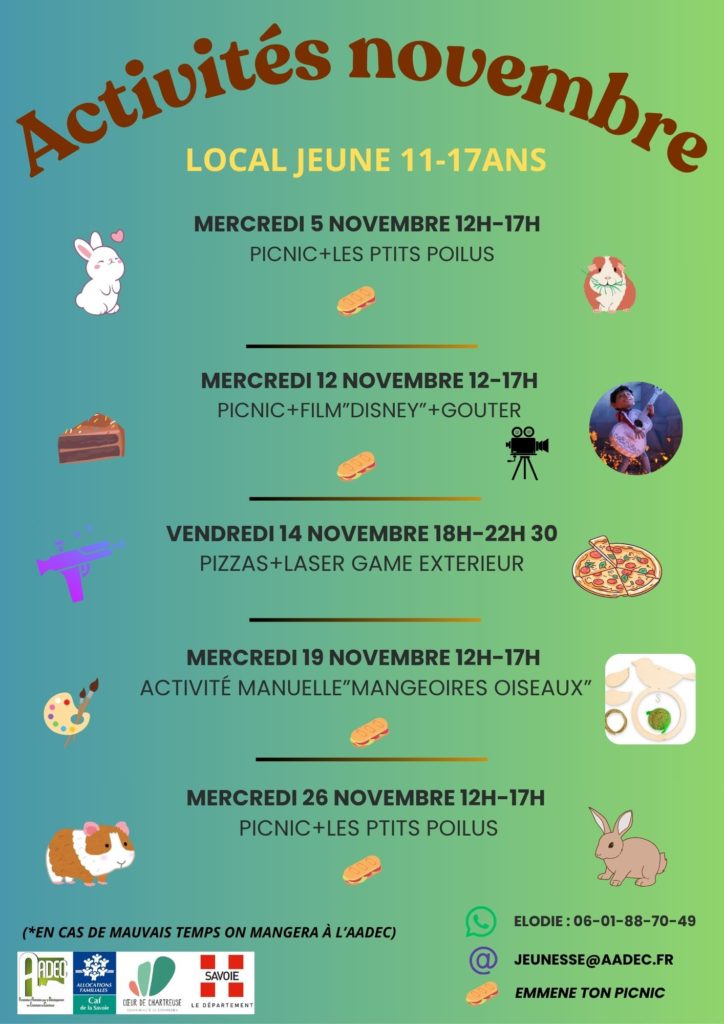 Les activités du mois de novembre sont la :) :)